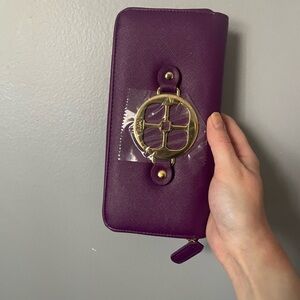 IMAN Purple Wallet with Gold Buckle
